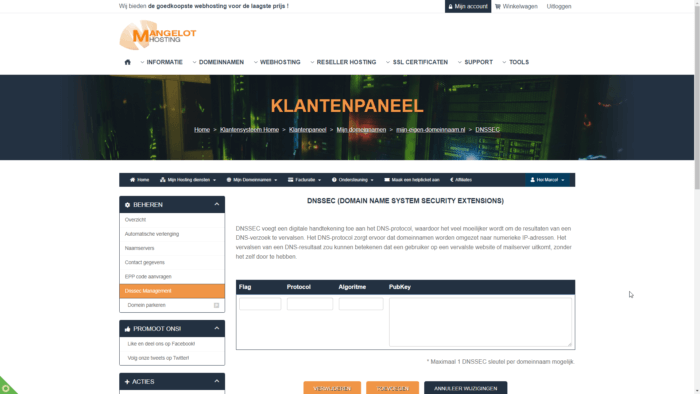 DNSSEC records toevoegen