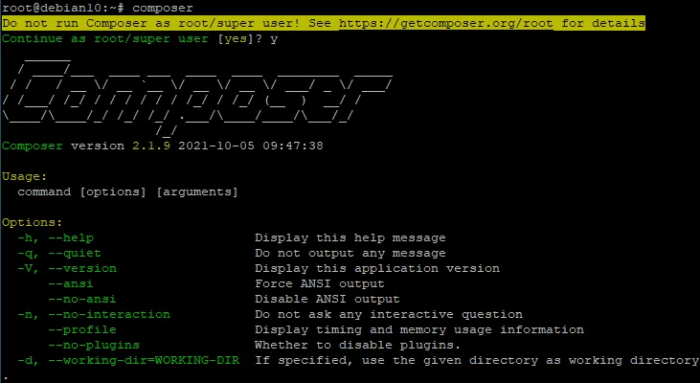 Composer shell command