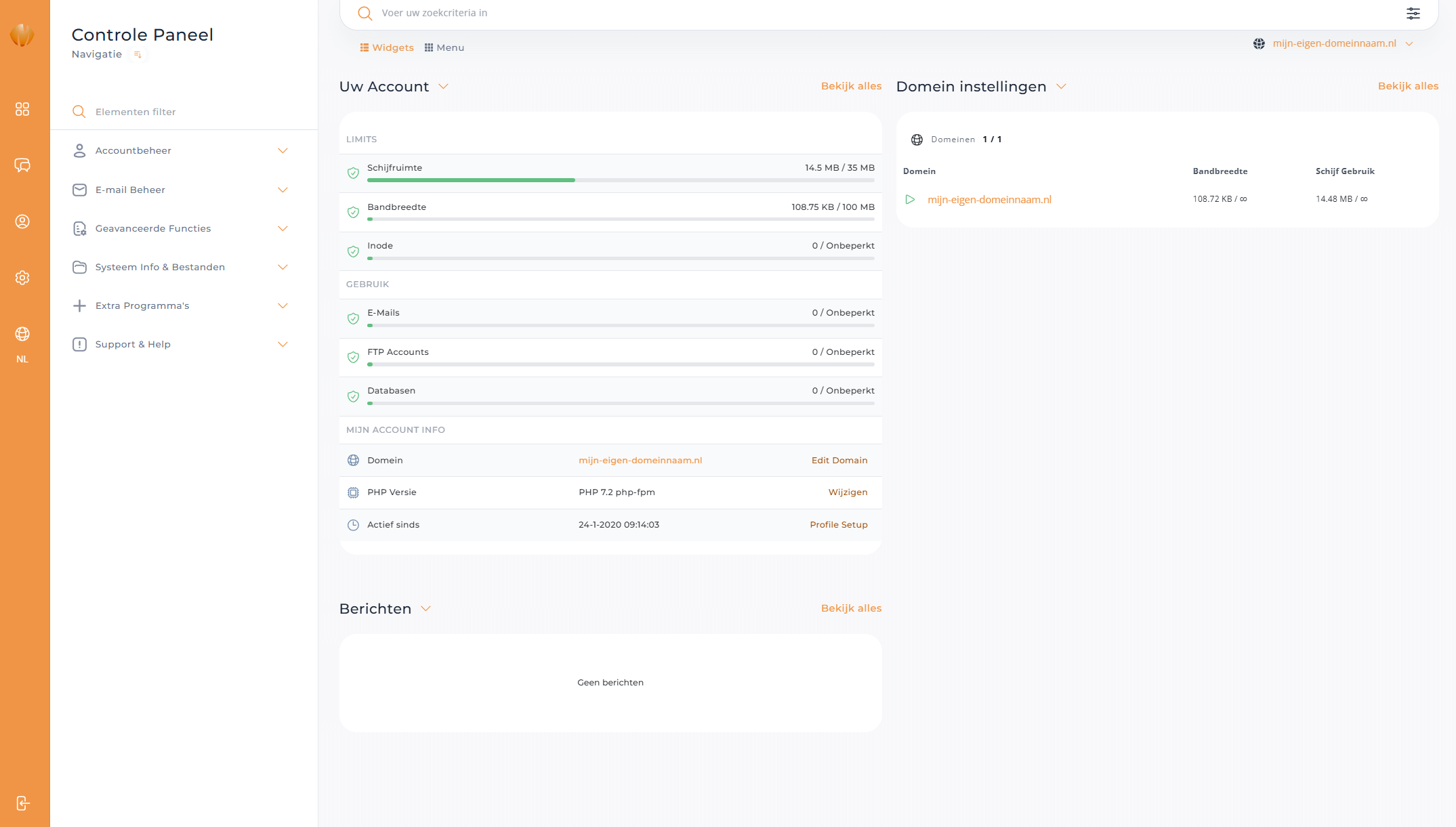 Directadmin direct na inloggen