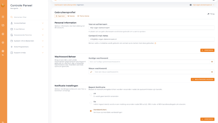 Directadmin 1e keer inloggen