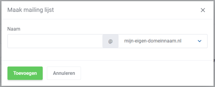 toevoegen van mailinglijsten