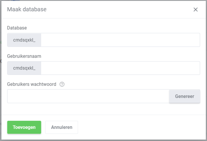 MySQL databases toevoegen gegevens