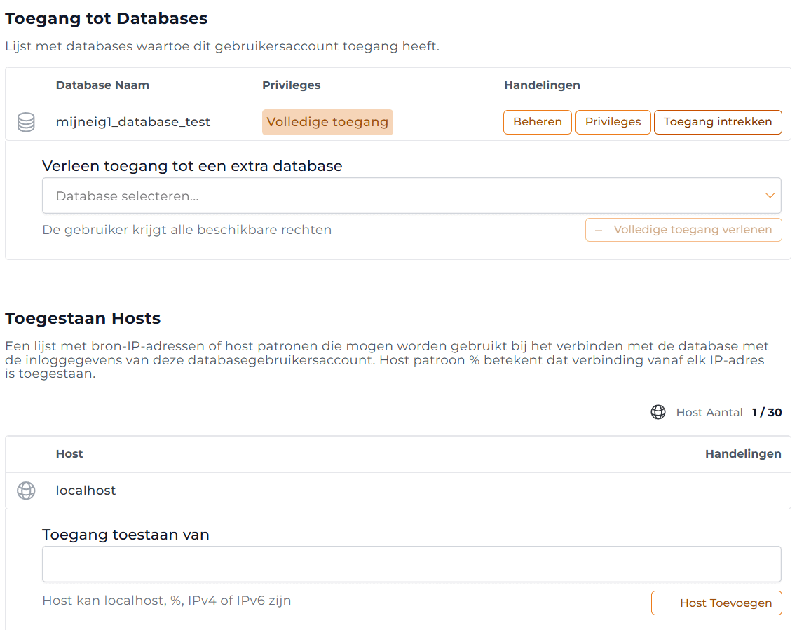 database wachtwoord aanpassen