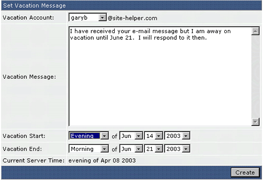 afwezigheid notificatie email