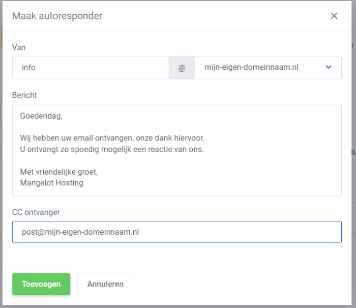 email auto responder instellen