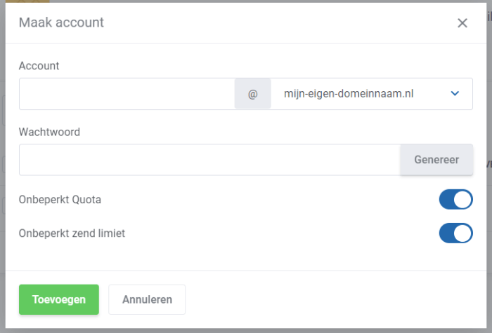 extra email accounts toevoegen