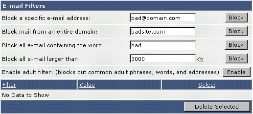 email filters instellen