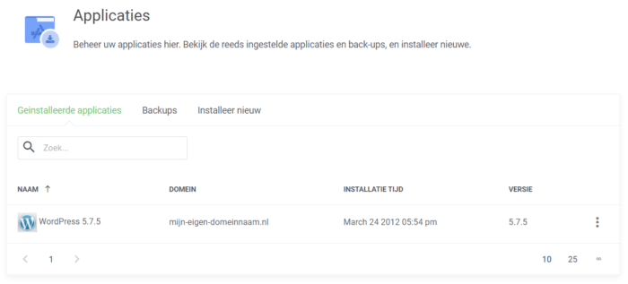 geïnstalleerde applicaties