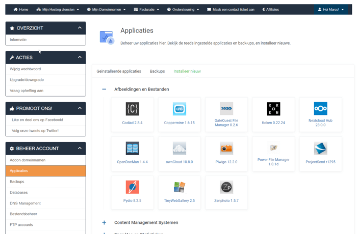 gratis website applicatie toevoegen