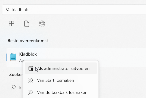 Kladblok - Notepad openen