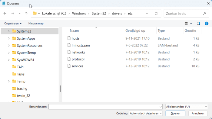 hosts file modify