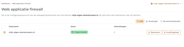 DirectAdmin ModSecurity: SecRuleEngine per domein aan- of uitzetten