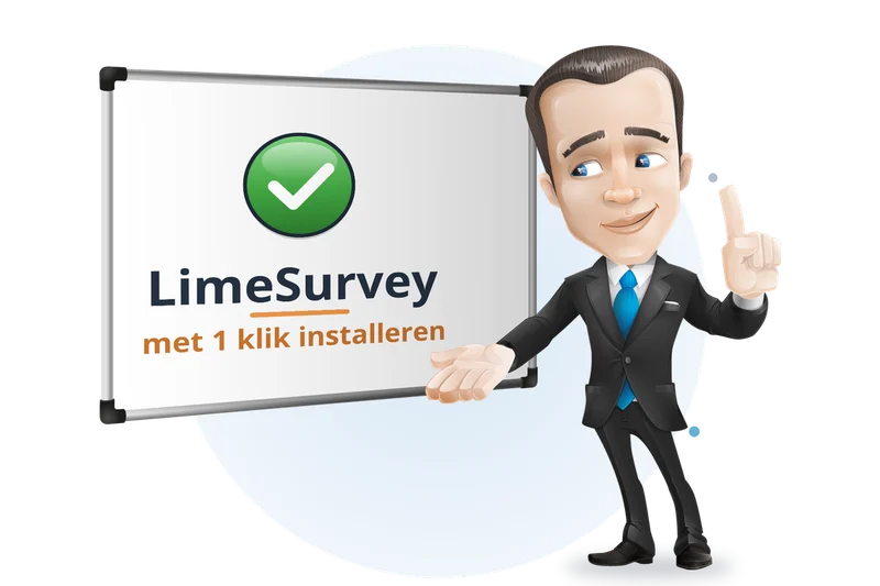 Mascotte van Mangelot Hosting presenteert LimeSurvey (enquêtes): met één klik te installeren via Installatron