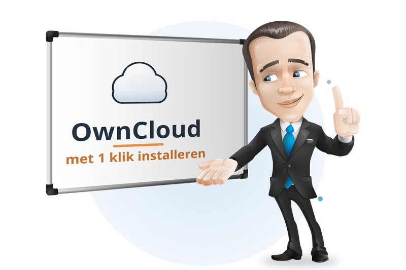 Mascotte van Mangelot Hosting presenteert OwnCloud (eigen cloud): met één klik te installeren via Installatron
