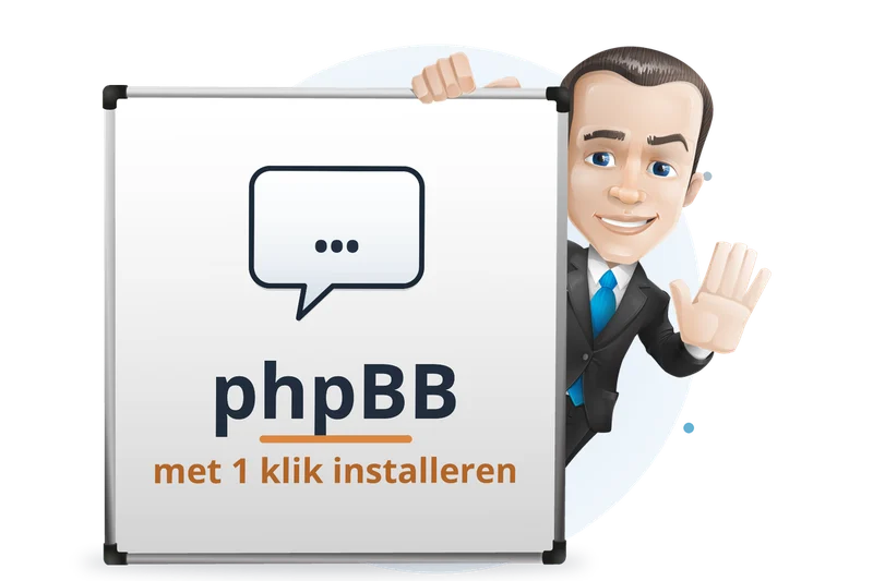 Mascotte van Mangelot Hosting presenteert phpBB (forum): met één klik te installeren via Installatron